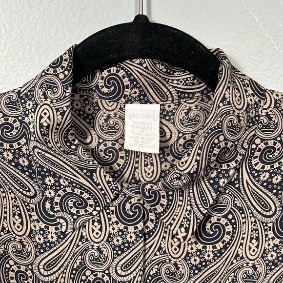 Vintage Land’s End Silk Shirt 80s 90s style size 8 - Picture 8 of 16